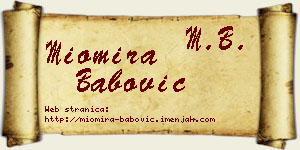 Miomira Babović vizit kartica
